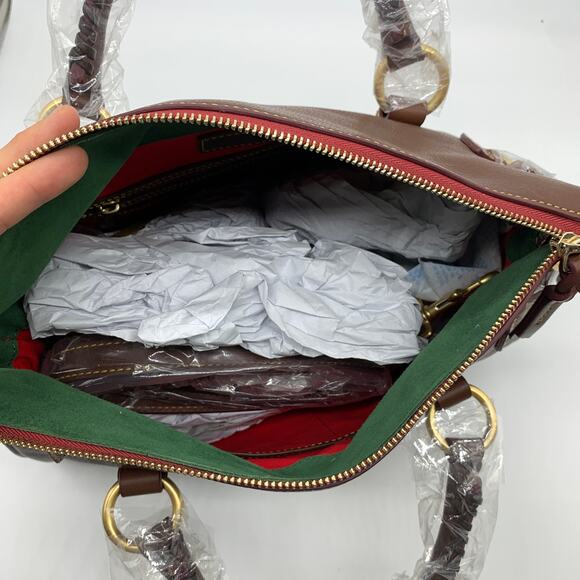 Dooney & Bourke Handbags Florentine Leather Satchel Brown Chestnut - Picture 3 of 16